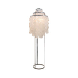 Elegant Natural Mother of Pearl Tiered Shell Floor Lamp Modern Standing Lighting for Home Decor