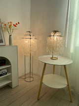 Elegant Natural Mother of Pearl Tiered Shell Floor Lamp Modern Standing Lighting for Home Decor