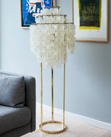 Elegant Natural Mother of Pearl Tiered Shell Floor Lamp Modern Standing Lighting for Home Decor