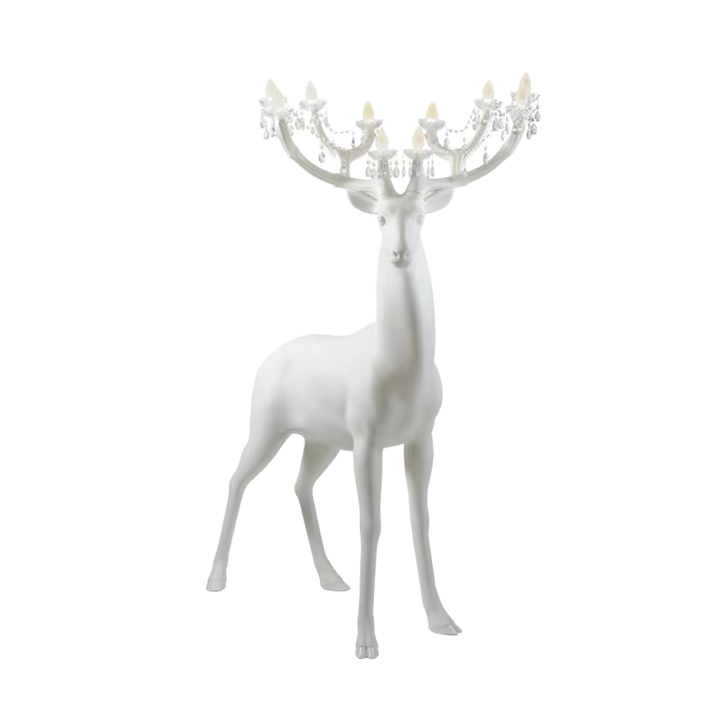Sherwood Luxury Deer Antler Floor Lamp with Crystal Accents and Modern Pedestal Design