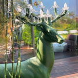 Sherwood Luxury Deer Antler Floor Lamp with Crystal Accents and Modern Pedestal Design