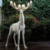 Sherwood Luxury Deer Antler Floor Lamp with Crystal Accents and Modern Pedestal Design