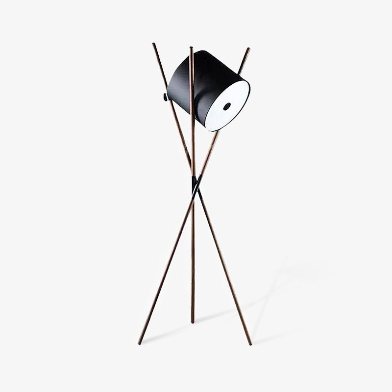 Modern Shift Solid Wood Floor Lamp with Leather Accents Minimalist Free Standing Living Room Light