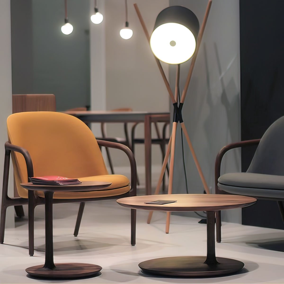 Modern Shift Solid Wood Floor Lamp with Leather Accents Minimalist Free Standing Living Room Light