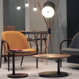 Modern Shift Solid Wood Floor Lamp with Leather Accents Minimalist Free Standing Living Room Light