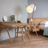 Modern Shift Solid Wood Floor Lamp with Leather Accents Minimalist Free Standing Living Room Light