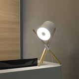 Modern Shift Solid Wood Table Lamp Minimalist Accent Lighting for Bedroom and Office