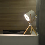 Modern Shift Solid Wood Table Lamp Minimalist Accent Lighting for Bedroom and Office