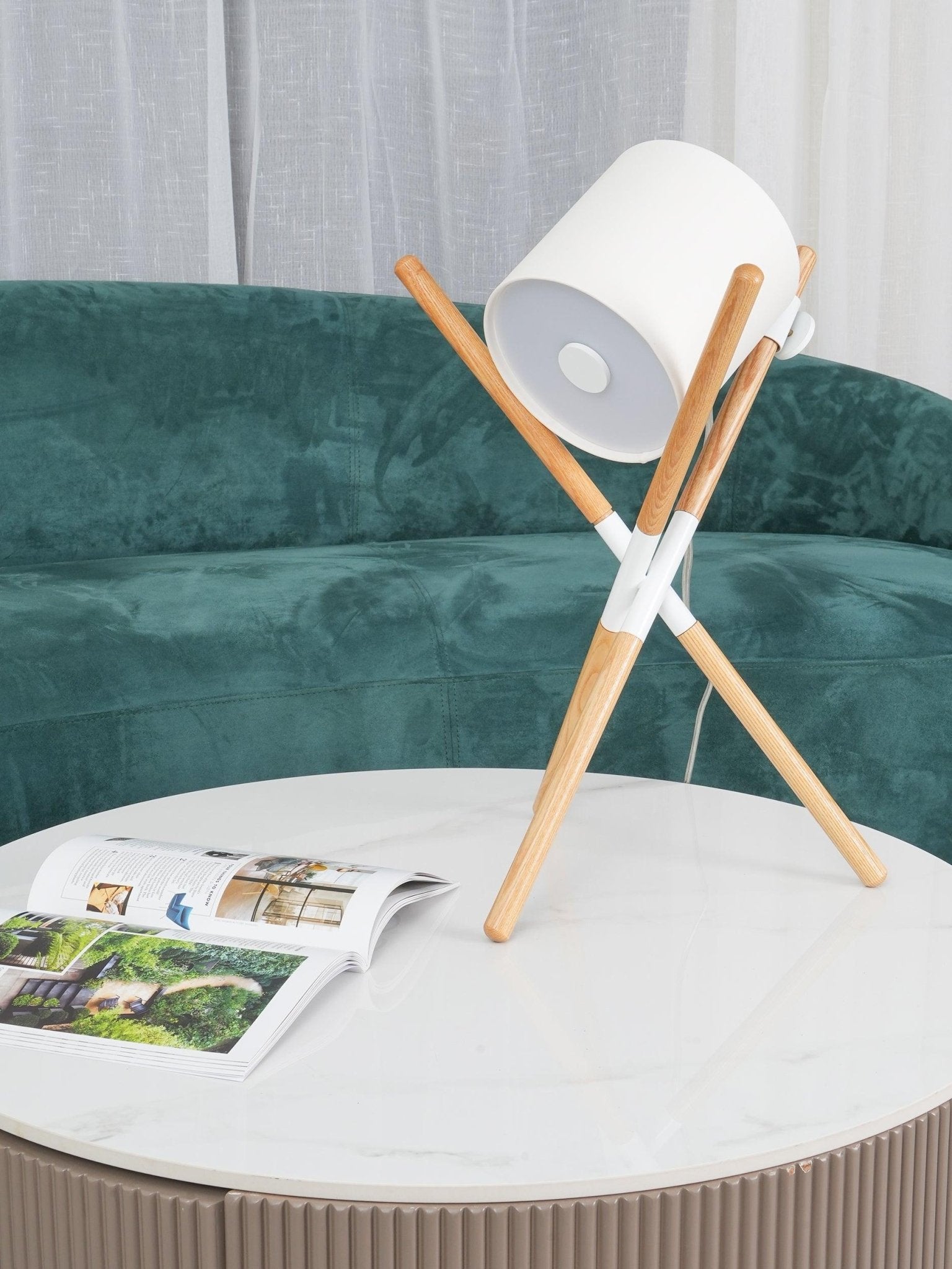 Modern Shift Solid Wood Table Lamp Minimalist Accent Lighting for Bedroom and Office