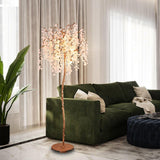 Modern Shiro Noda Brass Floor Lamp with Organic Branch Design and Glass Accents