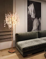 Modern Shiro Noda Brass Floor Lamp with Organic Branch Design and Glass Accents