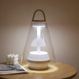Shuttle Portable Rechargeable LED Table Lamp with Blown Glass Shade and Touch Control