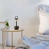 Shuttle Portable Rechargeable LED Table Lamp with Blown Glass Shade and Touch Control