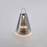 Shuttle Portable Rechargeable LED Table Lamp with Blown Glass Shade and Touch Control