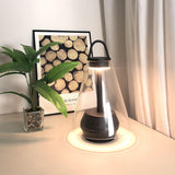 Shuttle Portable Rechargeable LED Table Lamp with Blown Glass Shade and Touch Control