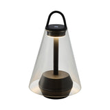 Shuttle Portable Rechargeable LED Table Lamp with Blown Glass Shade and Touch Control