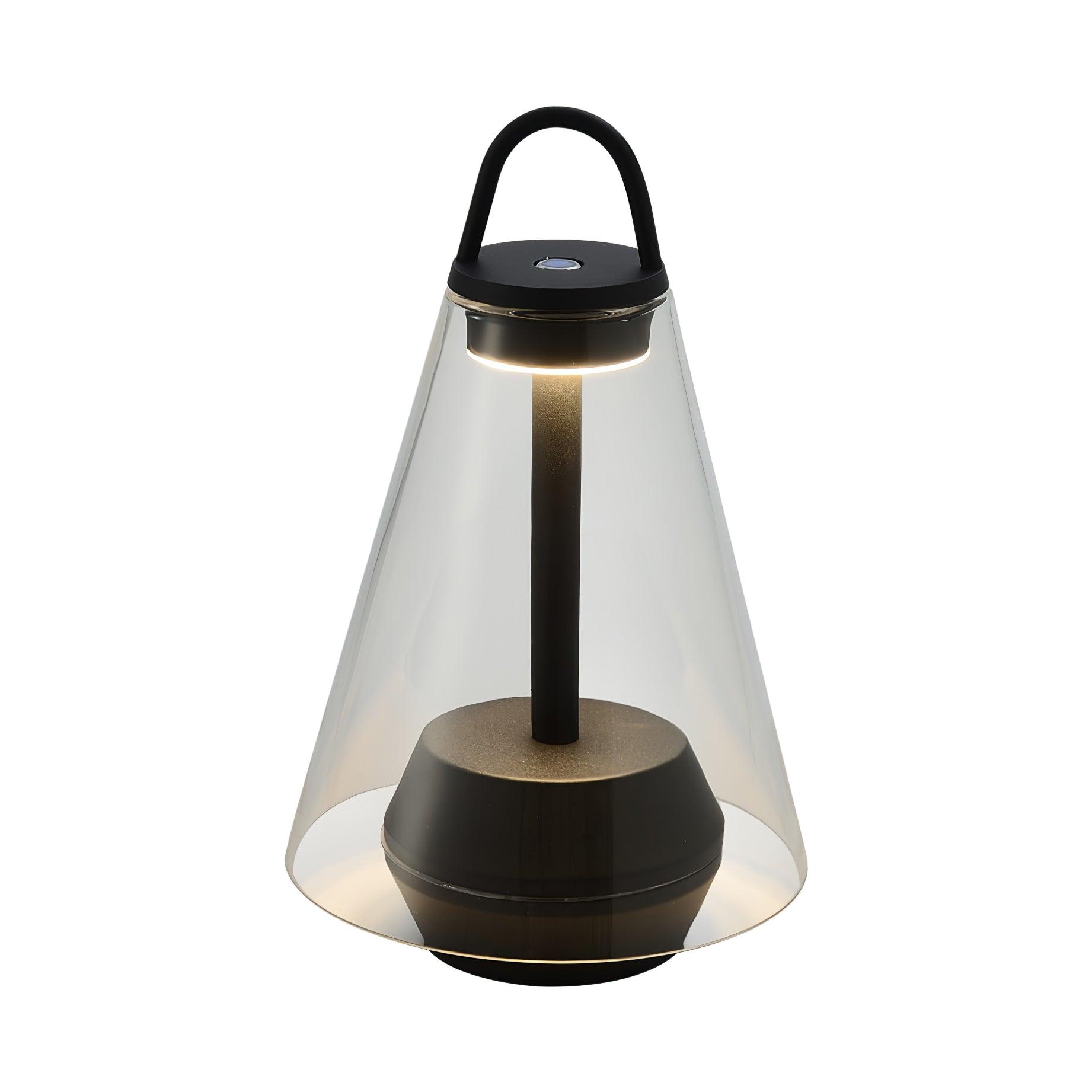 Shuttle Portable Rechargeable LED Table Lamp with Blown Glass Shade and Touch Control