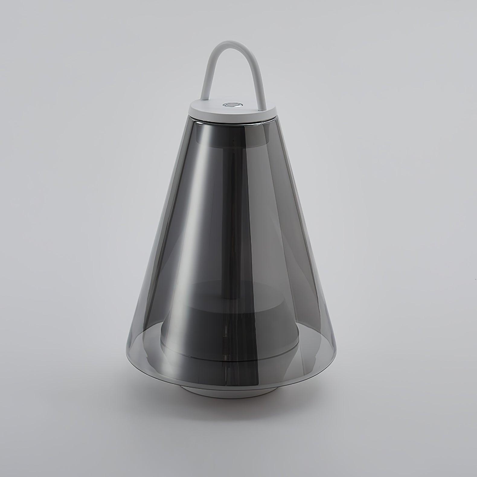 Shuttle Portable Rechargeable LED Table Lamp with Blown Glass Shade and Touch Control