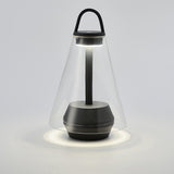 Shuttle Portable Rechargeable LED Table Lamp with Blown Glass Shade and Touch Control