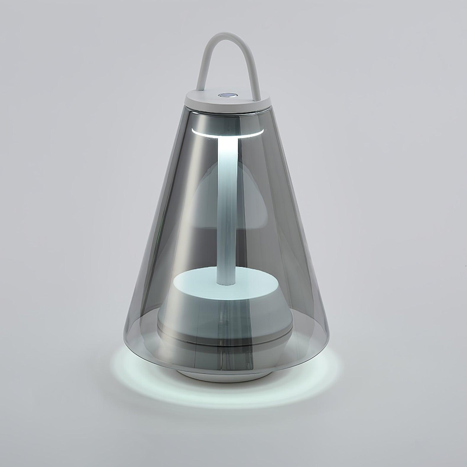 Shuttle Portable Rechargeable LED Table Lamp with Blown Glass Shade and Touch Control