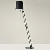 Sibaca Modern Black Torchiere Floor Lamp with Adjustable Metal Frame and Fabric Shade