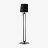 Sibaca Modern Black Torchiere Floor Lamp with Adjustable Metal Frame and Fabric Shade