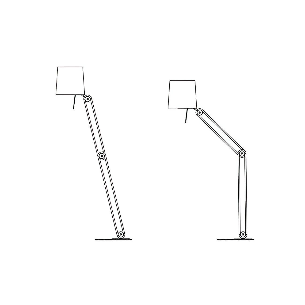Sibaca Modern Black Torchiere Floor Lamp with Adjustable Metal Frame and Fabric Shade