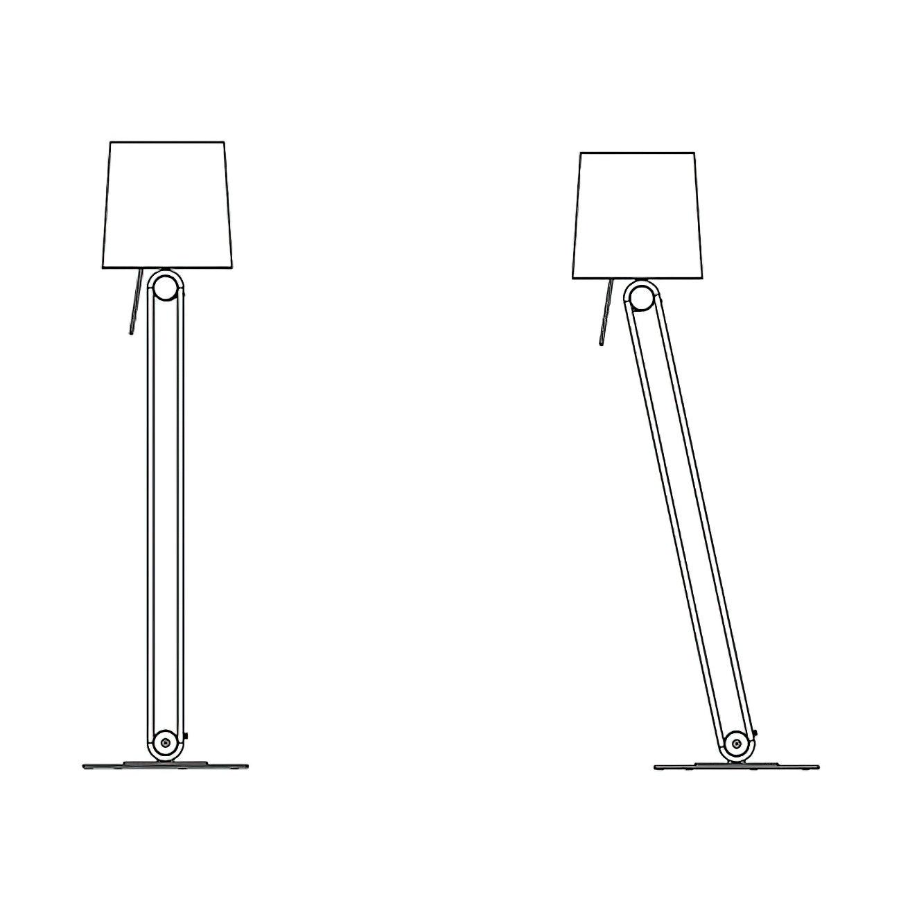 Sibaca Modern Black Torchiere Floor Lamp with Adjustable Metal Frame and Fabric Shade