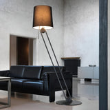 Sibaca Modern Black Torchiere Floor Lamp with Adjustable Metal Frame and Fabric Shade