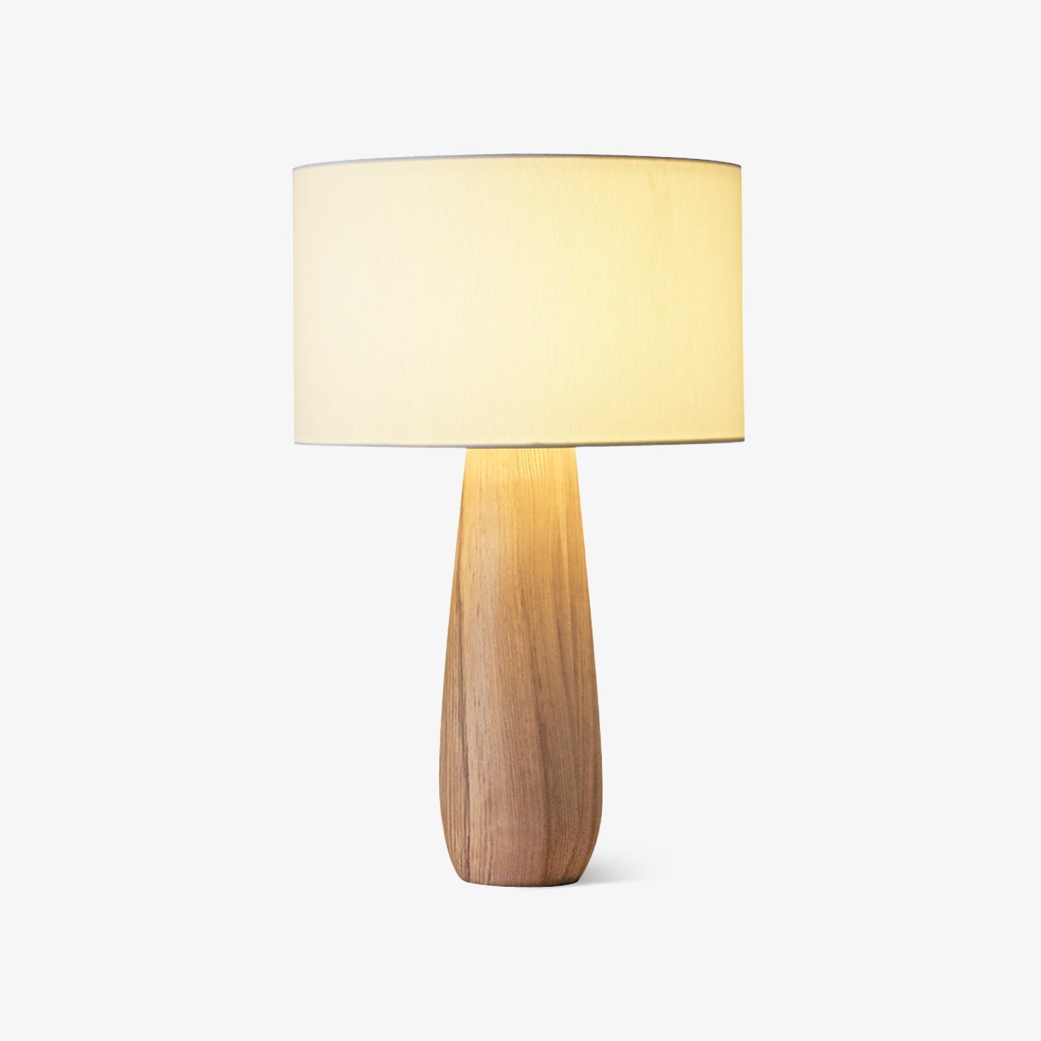 Sierra Wooden Accent Table Lamp with Linen Shade Organic Wood Base Desk Light