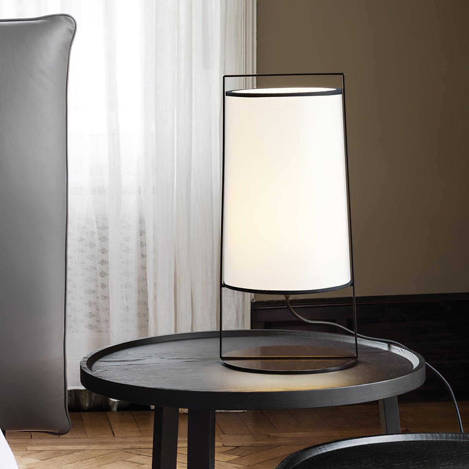 Modern Silhouette Textile Floor Lamp with Fabric Shade and Metal Frame Standing Lighting