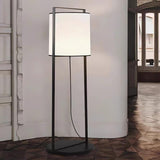Modern Silhouette Textile Floor Lamp with Fabric Shade and Metal Frame Standing Lighting