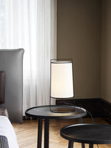 Modern Silhouette Textile Floor Lamp with Fabric Shade and Metal Frame Standing Lighting