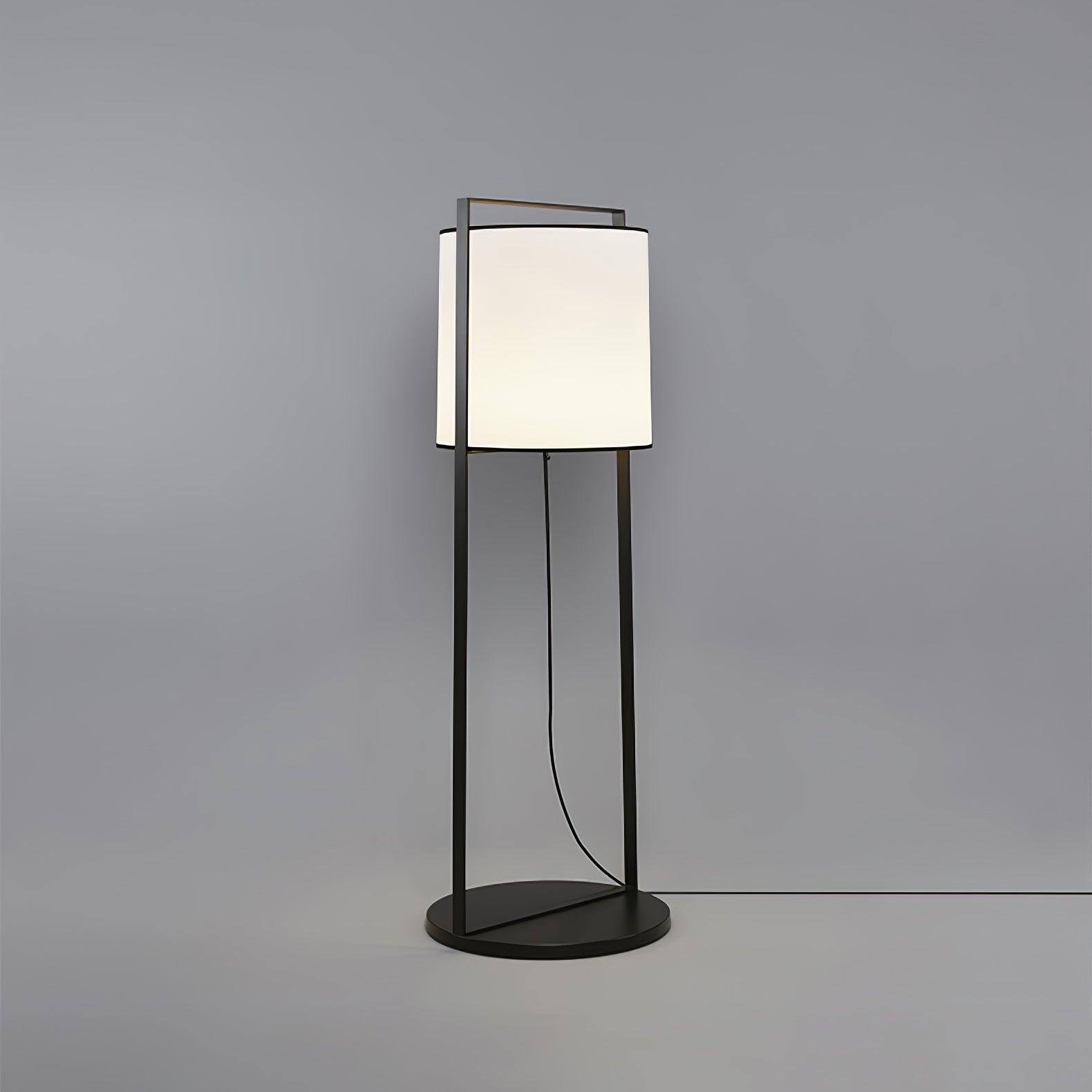 Modern Silhouette Textile Floor Lamp with Fabric Shade and Metal Frame Standing Lighting