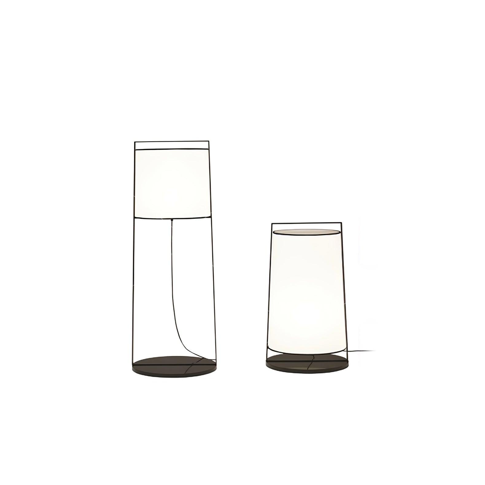 Modern Silhouette Textile Floor Lamp with Fabric Shade and Metal Frame Standing Lighting