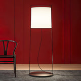 Modern Silhouette Textile Floor Lamp with Fabric Shade and Metal Frame Standing Lighting