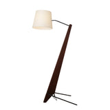 Modern Silva Giant Architectural Wood Floor Lamp with Fabric Shade