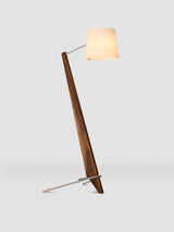 Modern Silva Giant Architectural Wood Floor Lamp with Fabric Shade