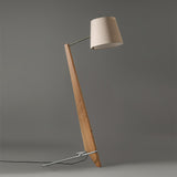 Modern Silva Giant Architectural Wood Floor Lamp with Fabric Shade