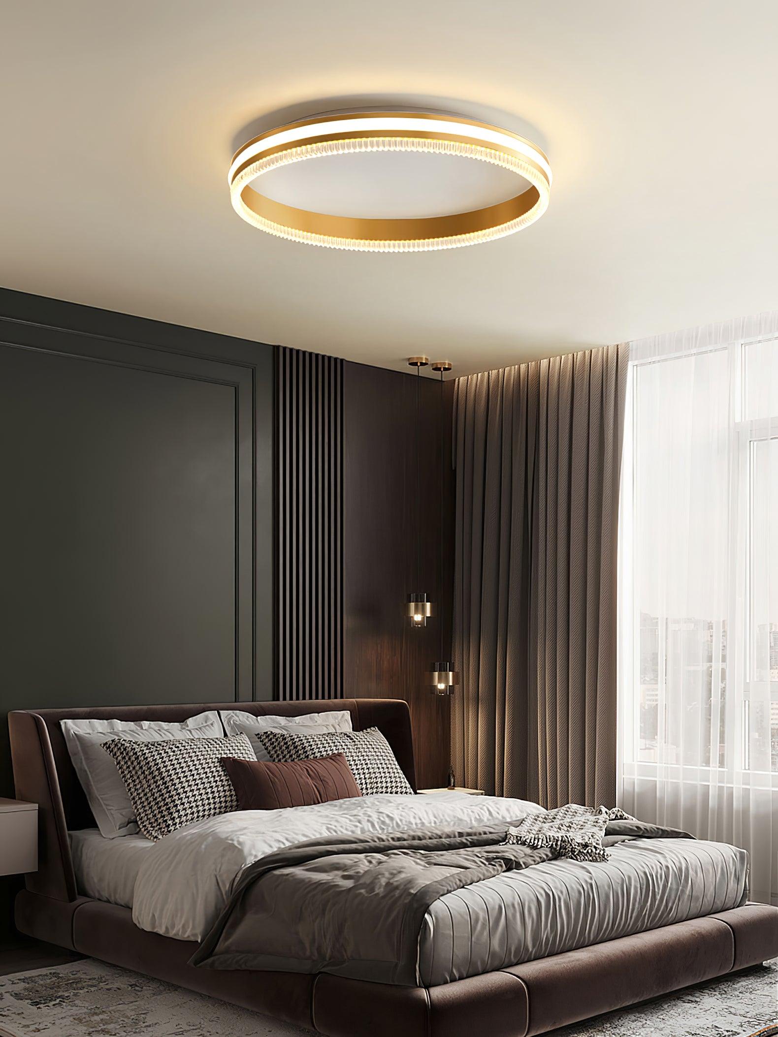 Modern Round Acrylic Ring LED Ceiling Light Fixture for Home and Office