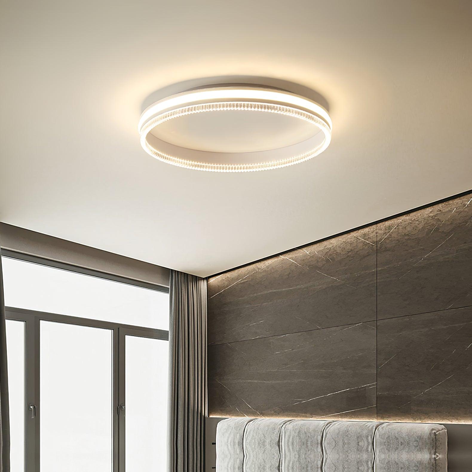 Modern Round Acrylic Ring LED Ceiling Light Fixture for Home and Office