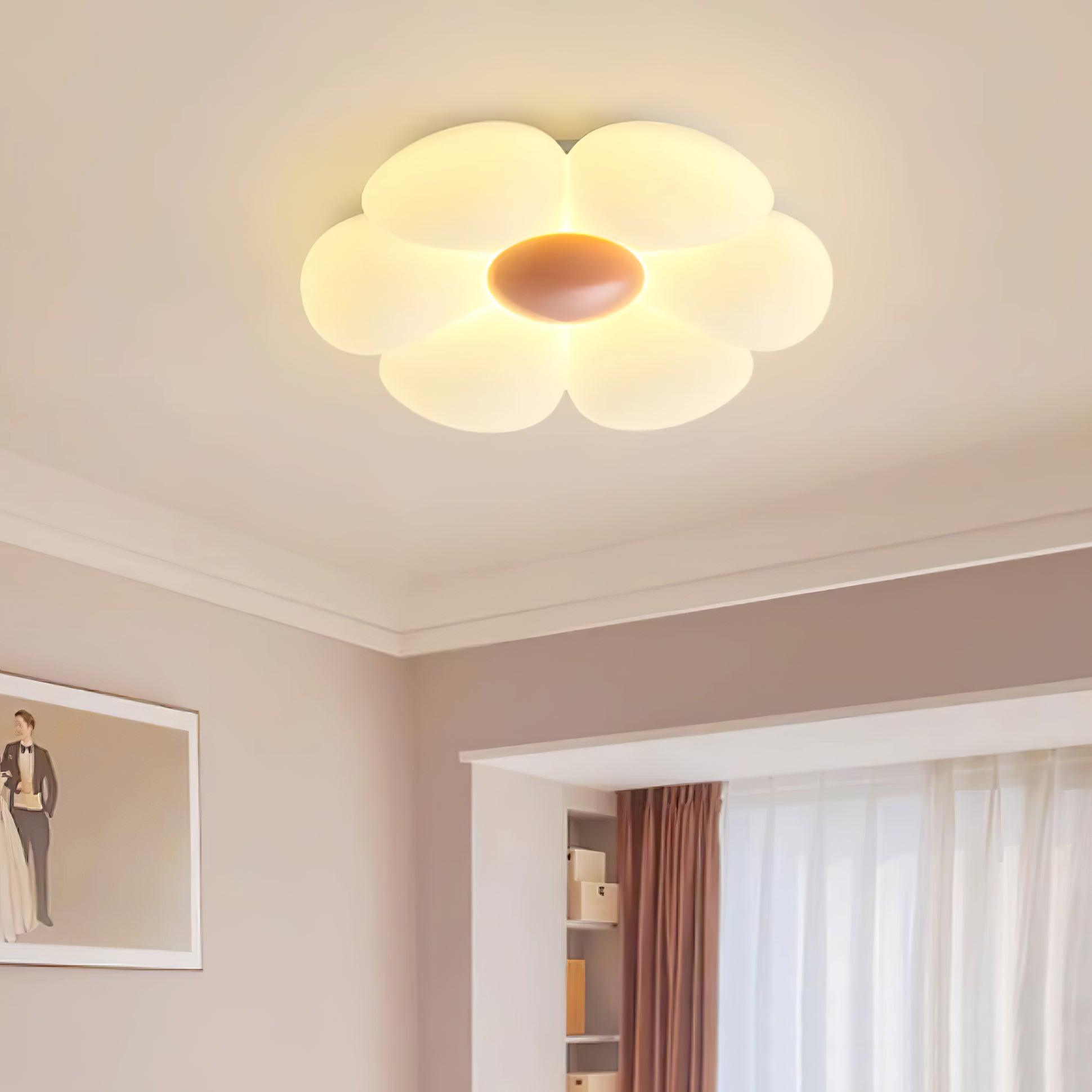 Blooming Six Petal Flower LED Flush Mount Ceiling Lamp for Nursery and Kids Rooms