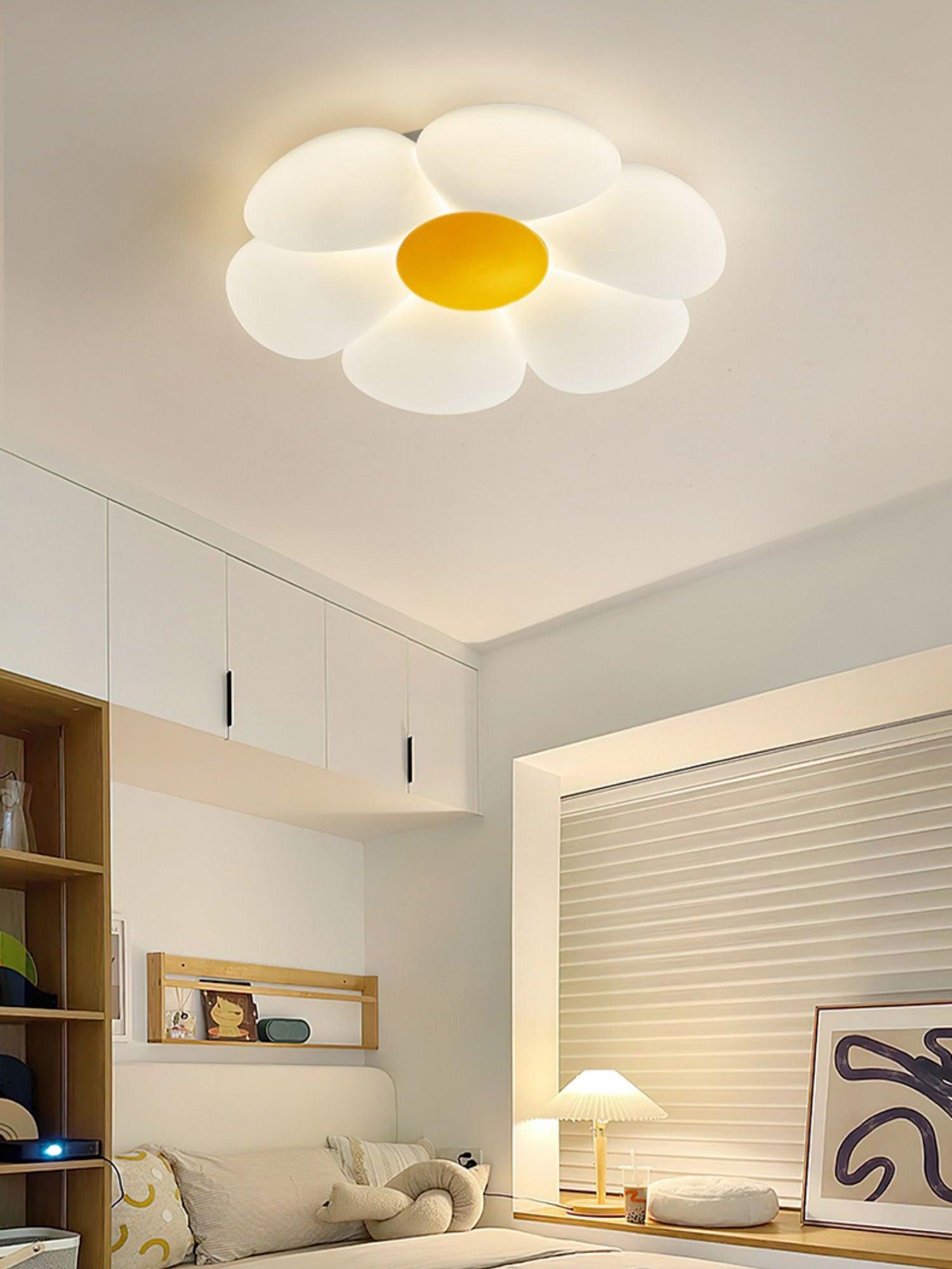 Blooming Six Petal Flower LED Flush Mount Ceiling Lamp for Nursery and Kids Rooms