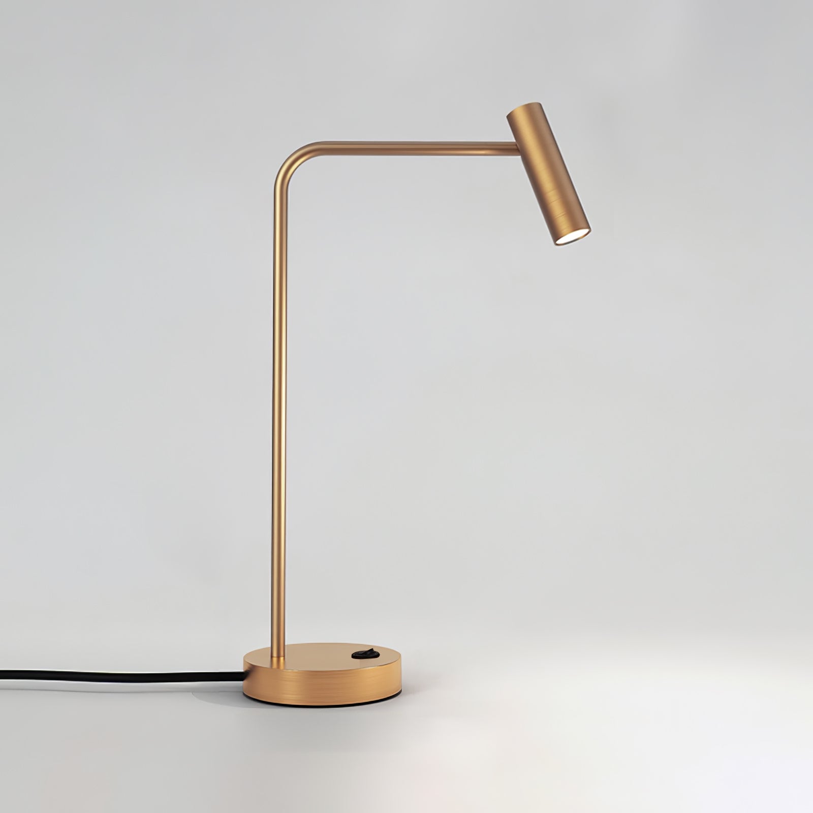 Contemporary Skinny LED Bedside Table Lamp with Slender Cylindrical Light in Metal