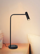 Contemporary Skinny LED Bedside Table Lamp with Slender Cylindrical Light in Metal