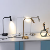 Contemporary Skinny LED Bedside Table Lamp with Slender Cylindrical Light in Metal