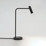 Contemporary Skinny LED Bedside Table Lamp with Slender Cylindrical Light in Metal