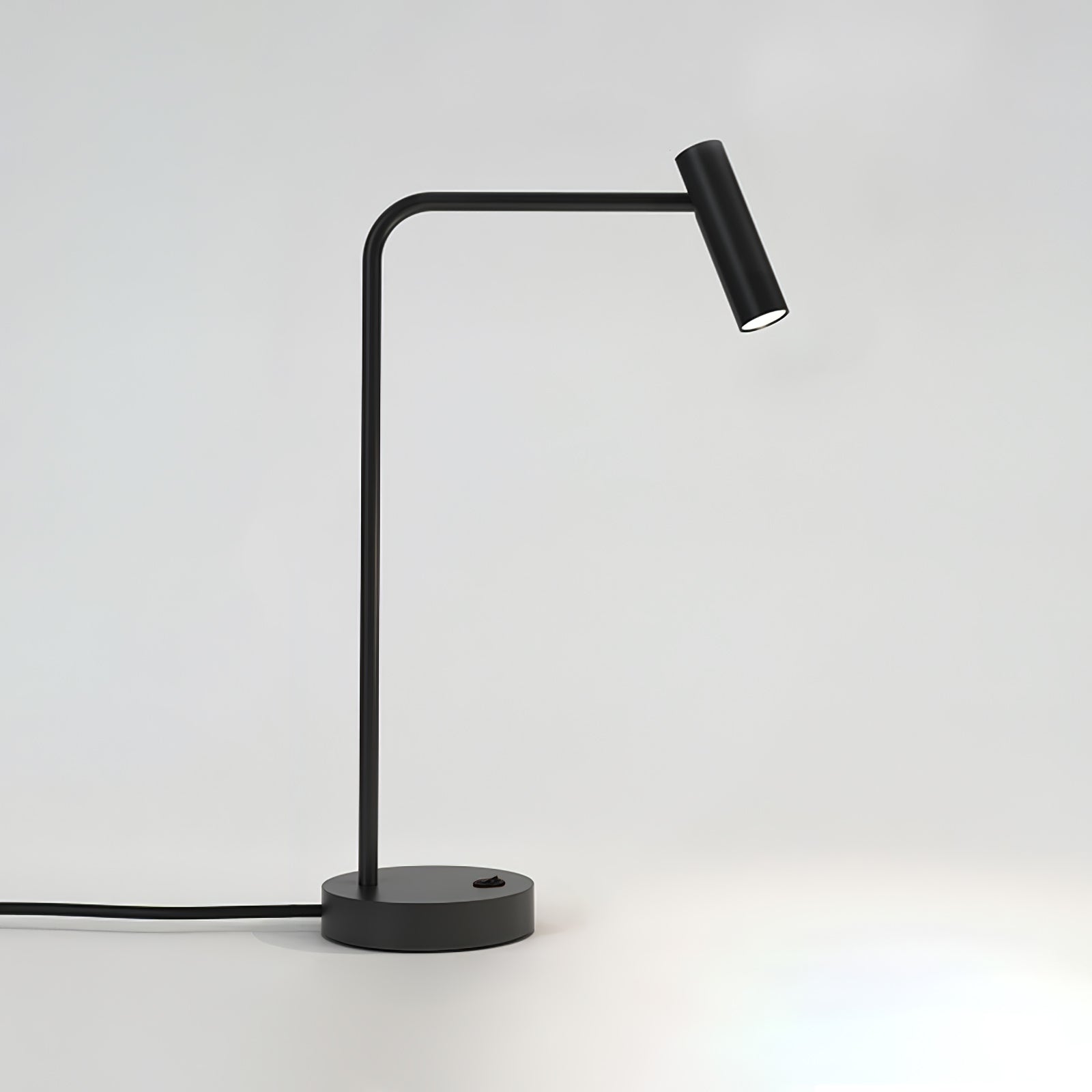Contemporary Skinny LED Bedside Table Lamp with Slender Cylindrical Light in Metal