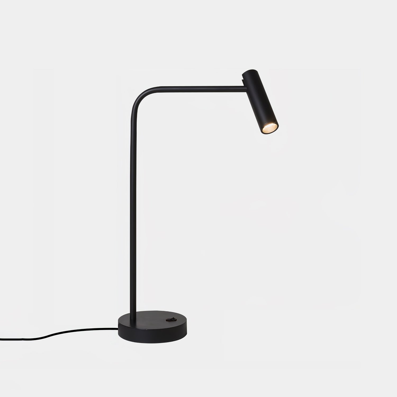 Contemporary Skinny LED Bedside Table Lamp with Slender Cylindrical Light in Metal