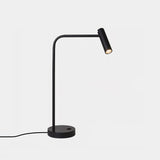 Contemporary Skinny LED Bedside Table Lamp with Slender Cylindrical Light in Metal